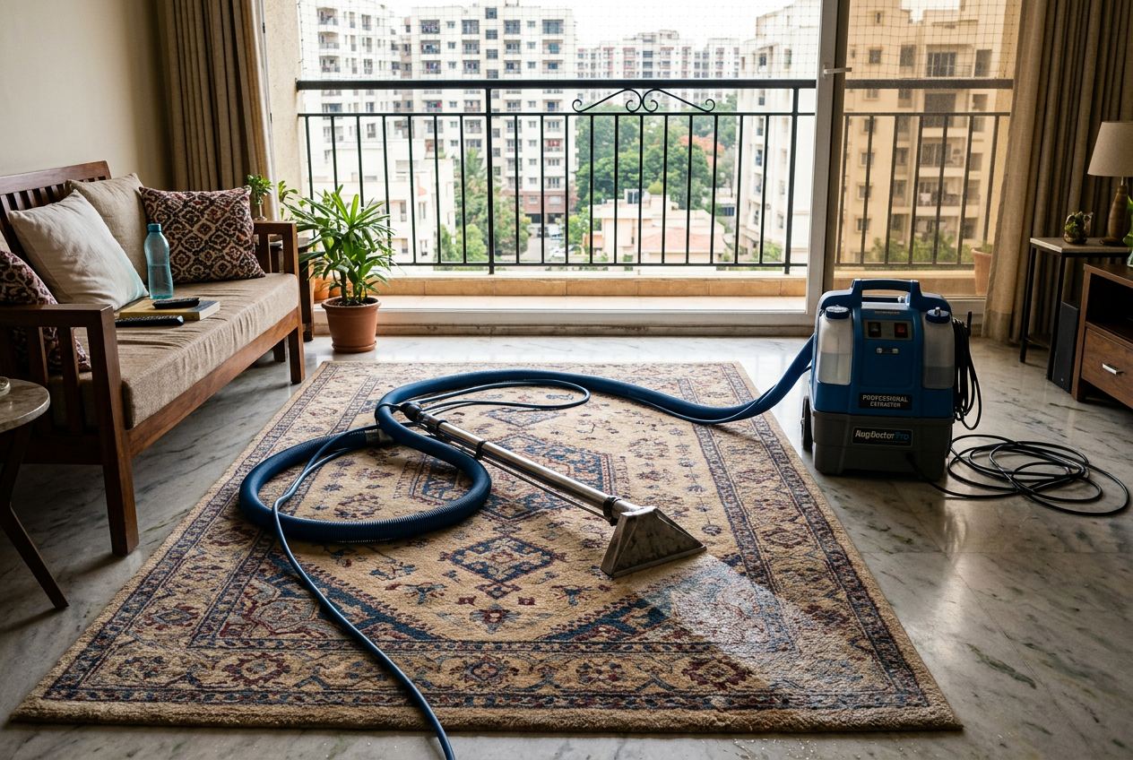 Carpet Cleaning service in a Bengaluru home
