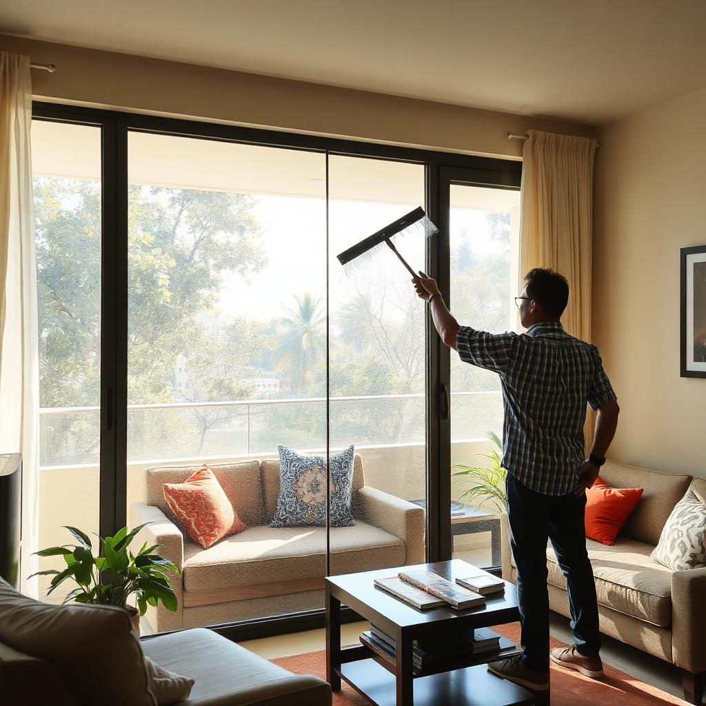 Glass Cleaning service in a Bengaluru home